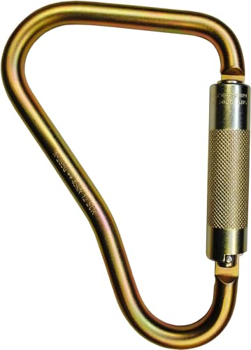 WestFall Pro 7430 Steel Carabiner – 8-1/4” x 5-1/2” – 45 kN, 3,600 lbs. – ANSI Compliant, Construction Accessories, Heat Treated Alloy Steel, Auto Twist Lock, Fall Protection Carabiner Clip
