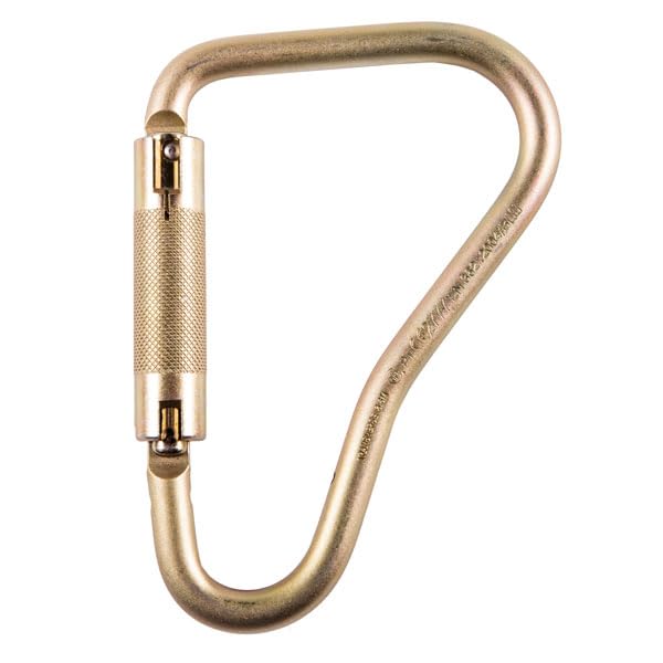 WestFall Pro 7430 Steel Carabiner – 8-1/4” x 5-1/2” – 45 kN, 3,600 lbs. – ANSI Compliant, Construction Accessories, Heat Treated Alloy Steel, Auto Twist Lock, Fall Protection Carabiner Clip