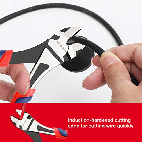 WORKPRO Diagonal Pliers: 7-Inch CRV Steel, Comfort Grip