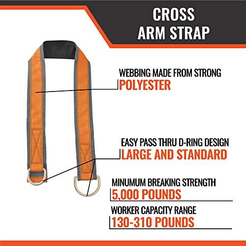 Malta Dynamics 6' Cross Arm Strap, Fall Protection Beam Strap, D-Ring Safety Strap, Beamer, I-Beam & H-Beam Anchor Strap, Beam Straps Fall Protection, OSHA/ANSI Compliant