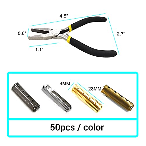 200PC Metal Shoelace Repair Aglets with Pliers, DIY