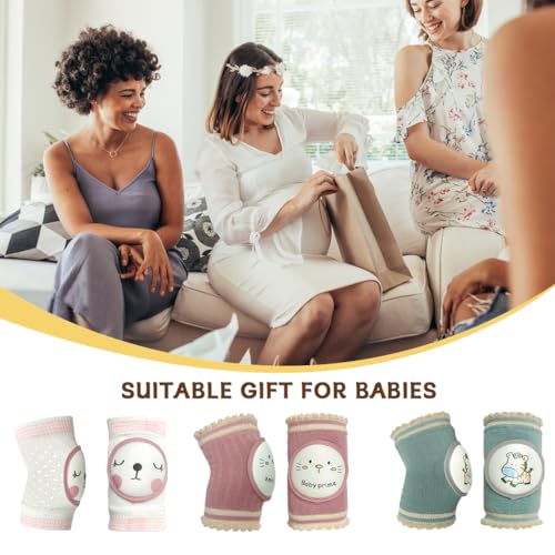 ZURLEFY Cute Baby Girl Knee Pads for Crawling, Cat Unisex Anti-Slip Toddler Knee Floor Pads, Baby Fall Protection Kneepads for Crawling, Walk (40-01)