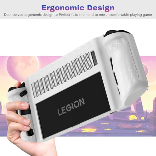 GOHHME for Lenovo Legion Go Case, Soft TPU Shockproof Protection Cover, Rugged Tough Anti-Slip Anti-Fall Anti-Fingerprint Case for Legion Go Handheld Gaming Console 8.8" (White)