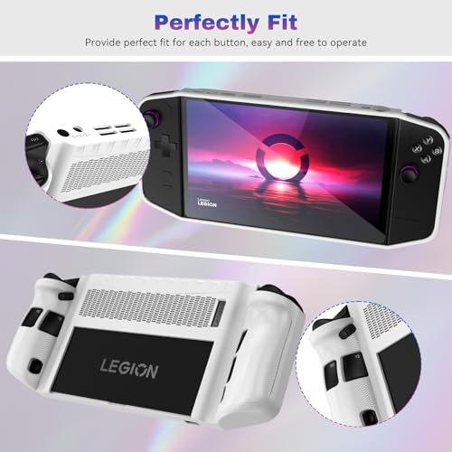 GOHHME for Lenovo Legion Go Case, Soft TPU Shockproof Protection Cover, Rugged Tough Anti-Slip Anti-Fall Anti-Fingerprint Case for Legion Go Handheld Gaming Console 8.8" (White)