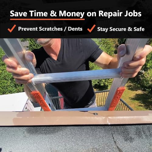 Ladder Stabilizer for Gutters & Roof, Extension Ladder Accessory Cover, Anti-Slip, Ladder Bumper, Fall Prevention | Scratch Protection, Ladder Safety Covers, Corner Covers | for 1” Wide Offset “T”
