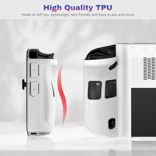 GOHHME for Lenovo Legion Go Case, Soft TPU Shockproof Protection Cover, Rugged Tough Anti-Slip Anti-Fall Anti-Fingerprint Case for Legion Go Handheld Gaming Console 8.8" (White)
