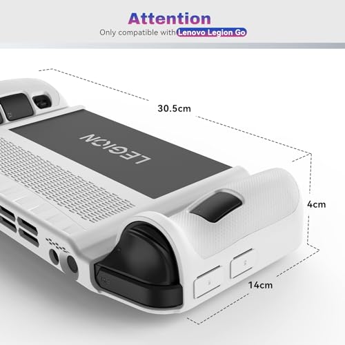 GOHHME for Lenovo Legion Go Case, Soft TPU Shockproof Protection Cover, Rugged Tough Anti-Slip Anti-Fall Anti-Fingerprint Case for Legion Go Handheld Gaming Console 8.8" (White)