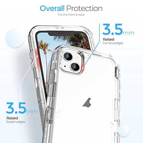 ORIbox for iPhone 13 mini/12 Mini Case Clear, [10 FT Military Grade Drop Protection], Transparent Heavy Duty Shockproof Anti-Fall Case for iPhone 13/12 Mini Phone Case,5.4 inch,3 in 1, Crystal Clear