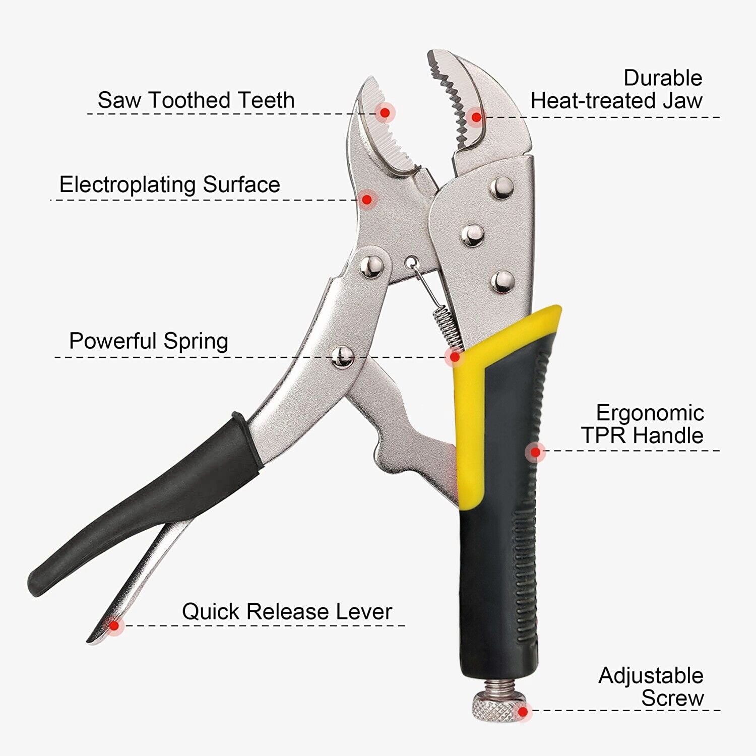 New 5-Piece Locking Pliers Set, Pliers Tool Set Hand Tool Set with Storage Bag