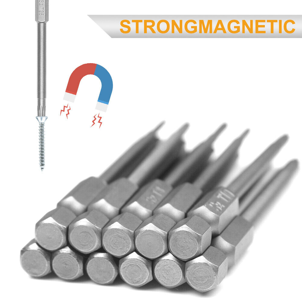 11x Torx Screwdriver Bit Set Hex Security Magnetic Head-76mm Extra Long/T6-T40