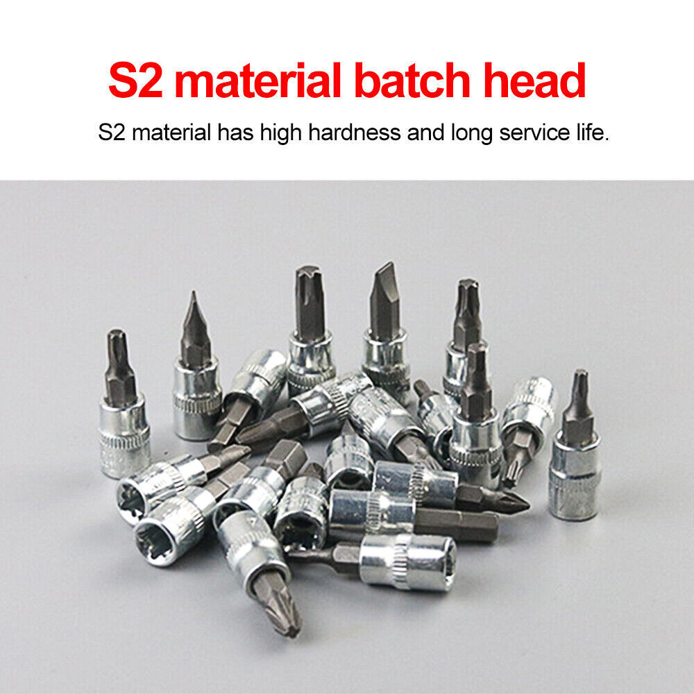 52 Pcs Socket Wrench Set 1/4" Drive Ratchet Metric Kit Garage Car Repair Tool US