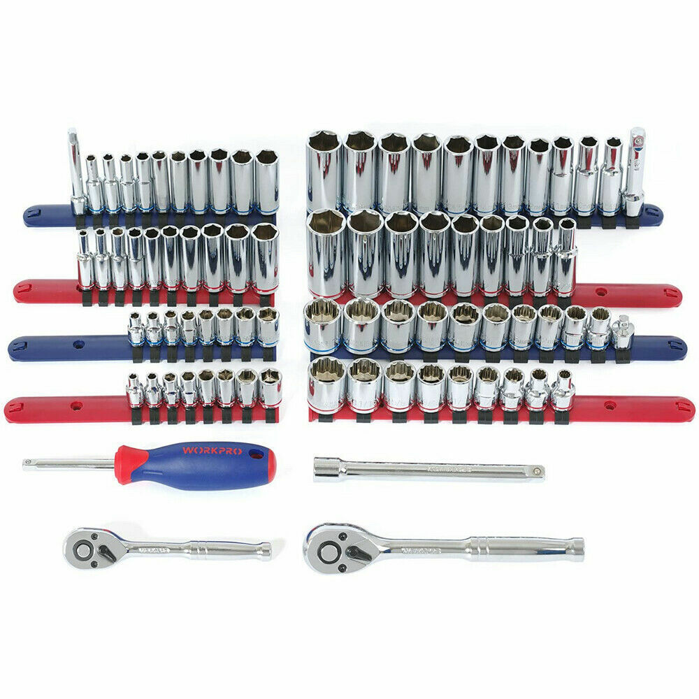 WORKPRO 322PCS Mechanics Tool Sets Kit 6-Point Socket Ratchet Repair Tool W/ Bag