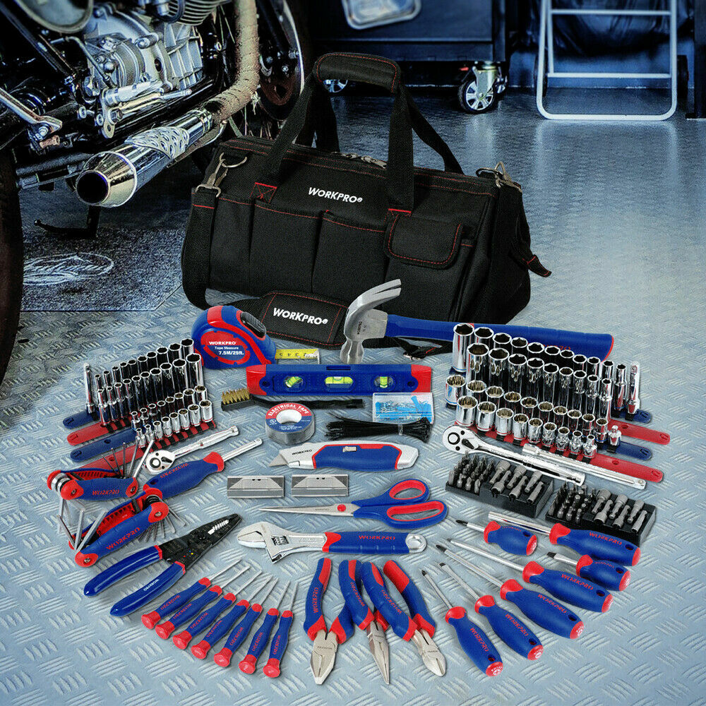 WORKPRO 322PCS Mechanics Tool Sets Kit 6-Point Socket Ratchet Repair Tool W/ Bag