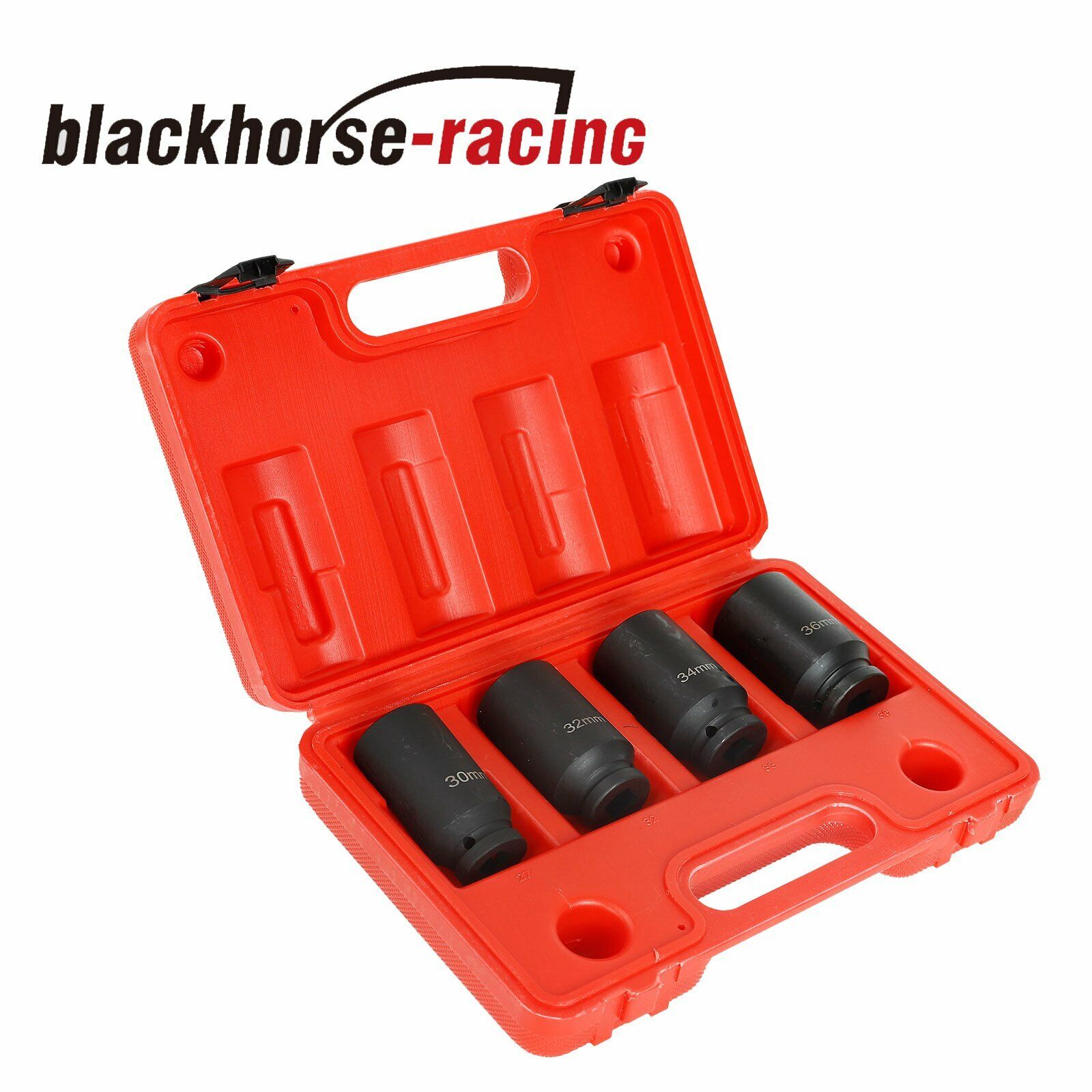 4Pcs 1/2" Drive Spindle Axle Nut Socket Set 12 Point 30mm 32mm 34mm 36mm