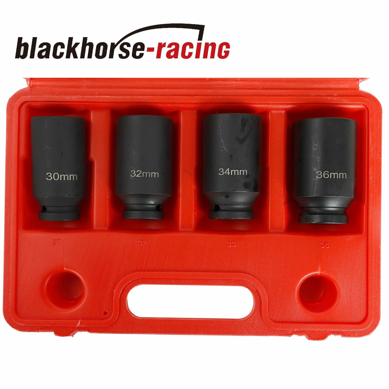 4Pcs 1/2" Drive Spindle Axle Nut Socket Set 12 Point 30mm 32mm 34mm 36mm