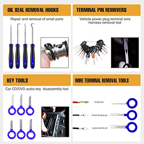238Pcs Auto Trim Removal Tool Set with Adhesive Cable Clips