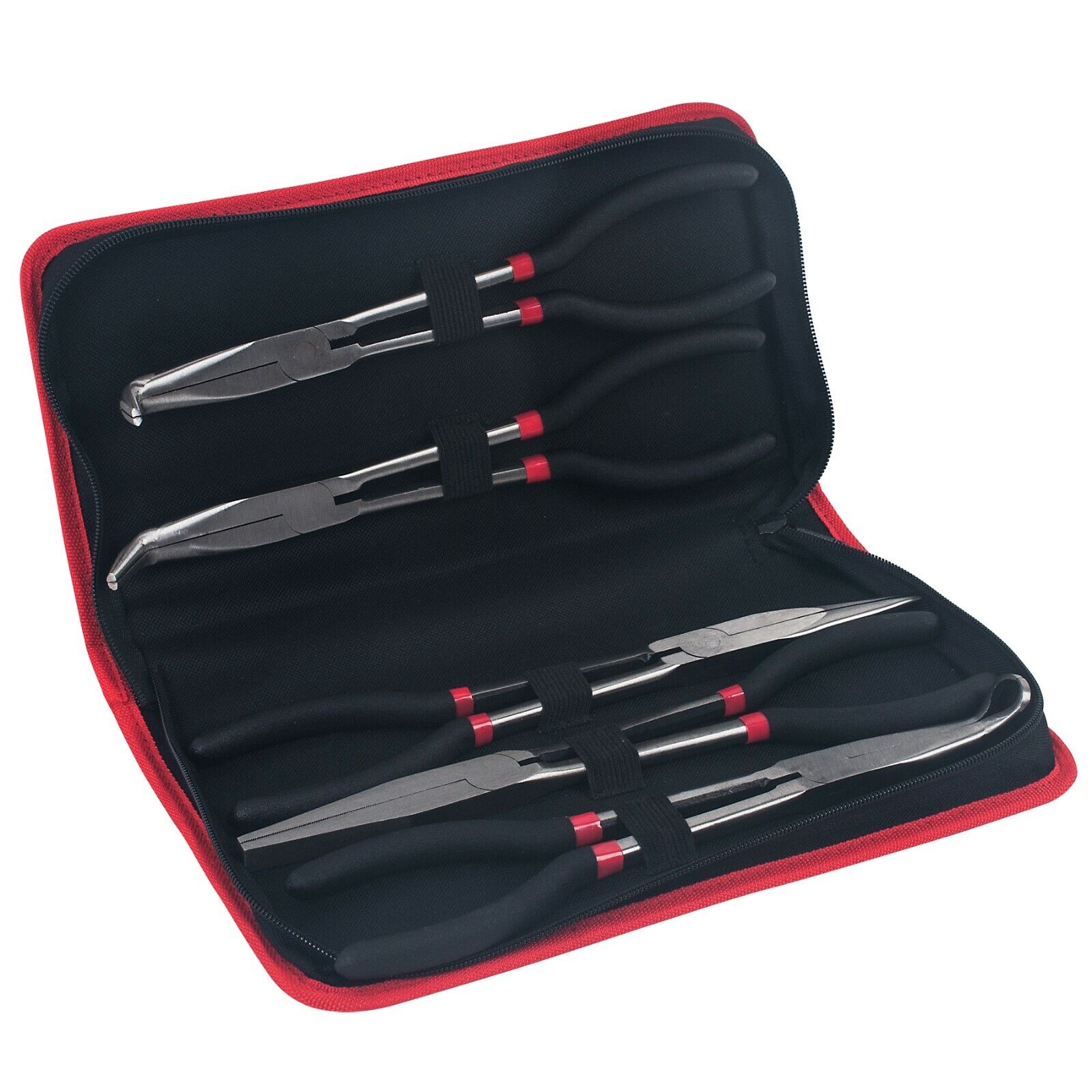 KING 5pcs 11" Long Needle Nose Pliers Set  Extended Reach Tools with Pouch