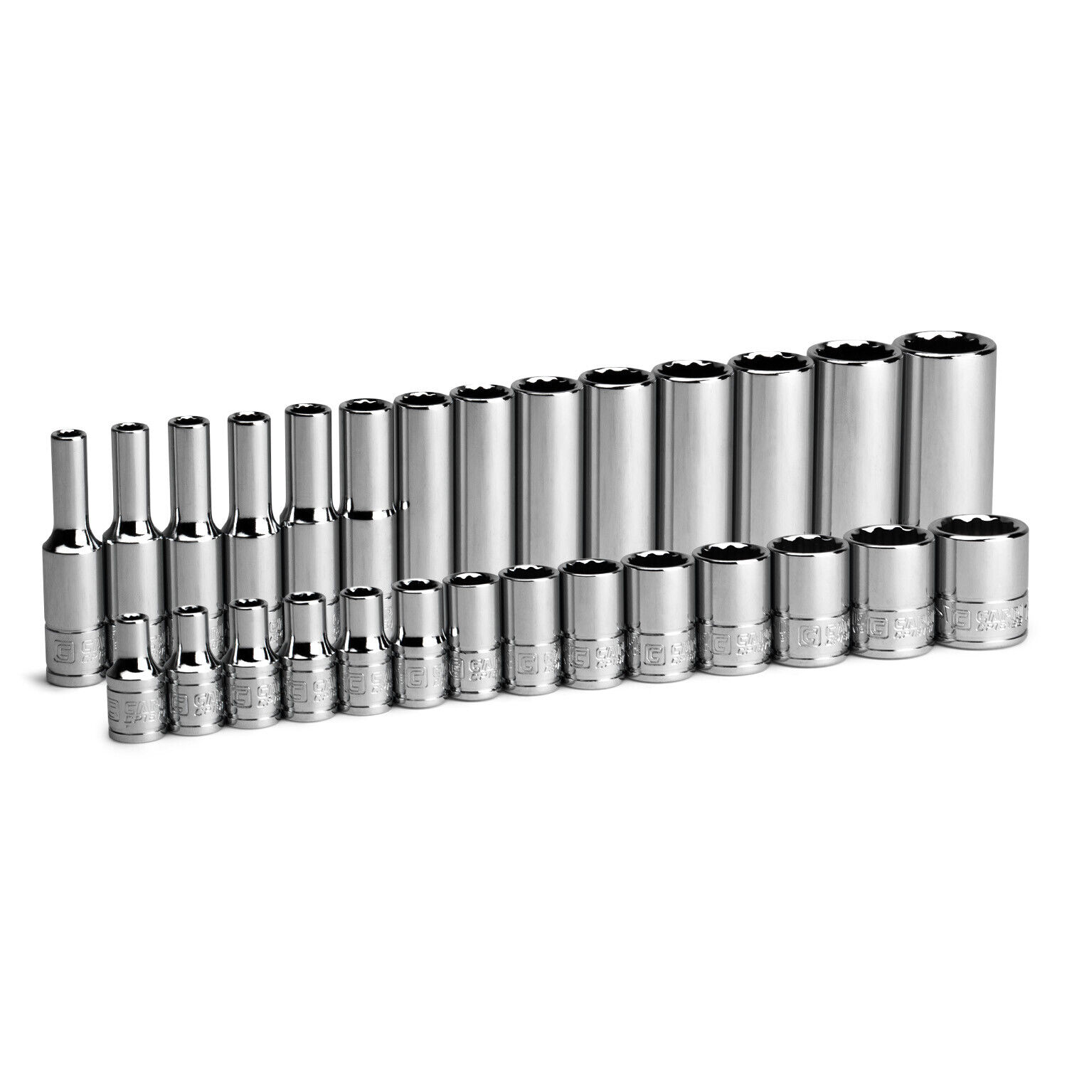 Capri Tools 1/4 in. Drive 12-Point Socket Set, 4-15 mm, Metric, 28-Piece