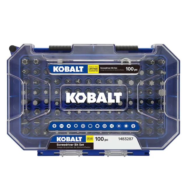 Kobalt Screwdriver Bit Set 1-in Steel Hex Shank 100-Piece Hard Case