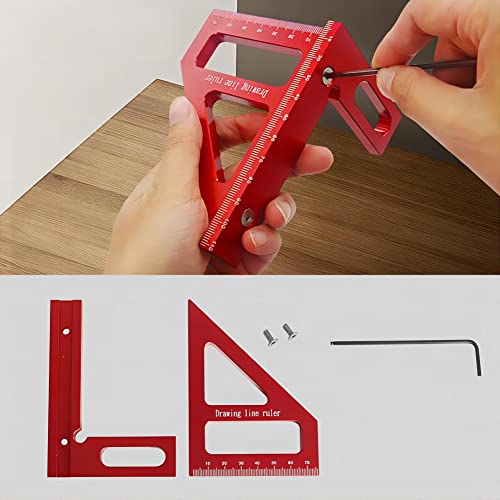 3D Multi-Angle Measuring Ruler Aluminum Woodworking Protractor