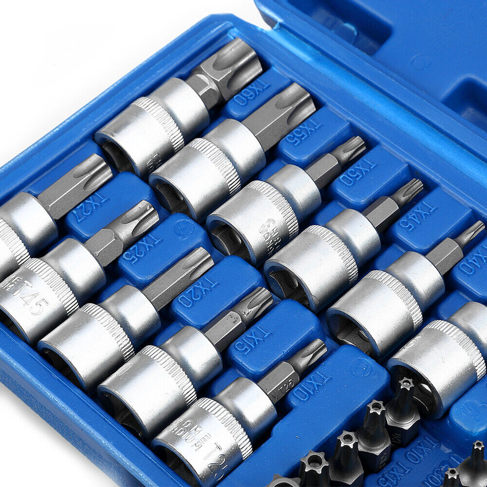 3/8" Drive Security Torx Star E Socket Bit Set Tamper Proof Garage Tool Kits 34X