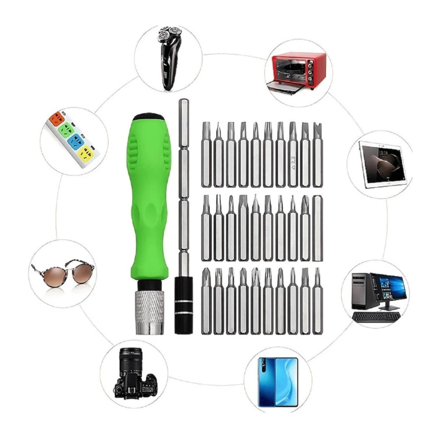 32 In 1 Carbon Steel Mini Precision Screwdriver Set Magnetic Bit Kit Hand Tools