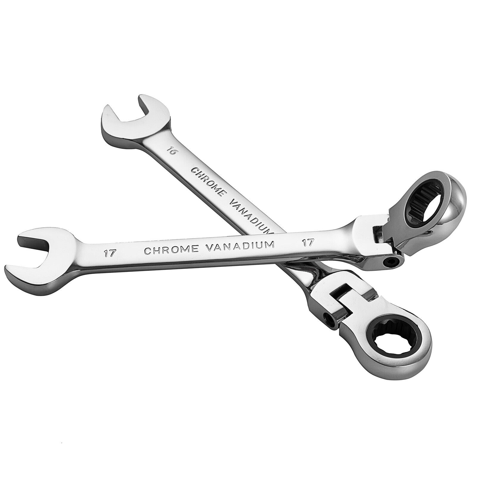 12Pc 8-19mm Metric Flexible Head Ratcheting Wrench Combination Spanner Tool Set