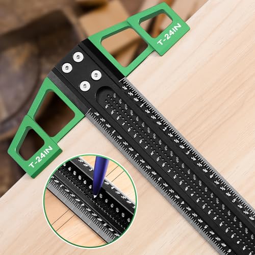 24 Inch Aluminum Woodworking T-Square Ruler for Carpentry