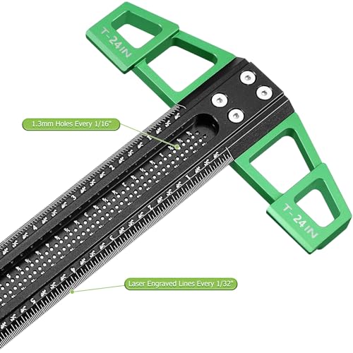 24 Inch Aluminum Woodworking T-Square Ruler for Carpentry