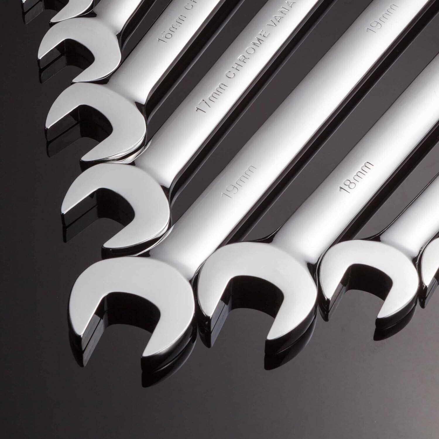 12-Piece 12-Point Combination Wrench Set (8-19mm) with Organizer Rack US