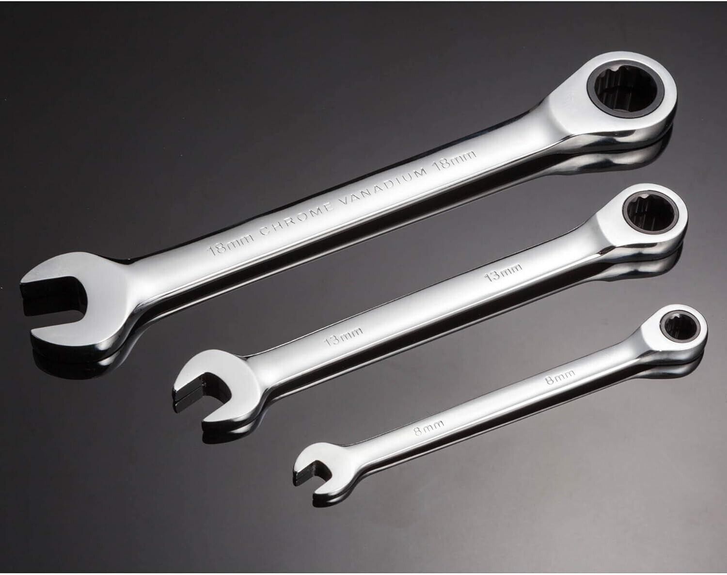 12-Piece 12-Point Combination Wrench Set (8-19mm) with Organizer Rack US
