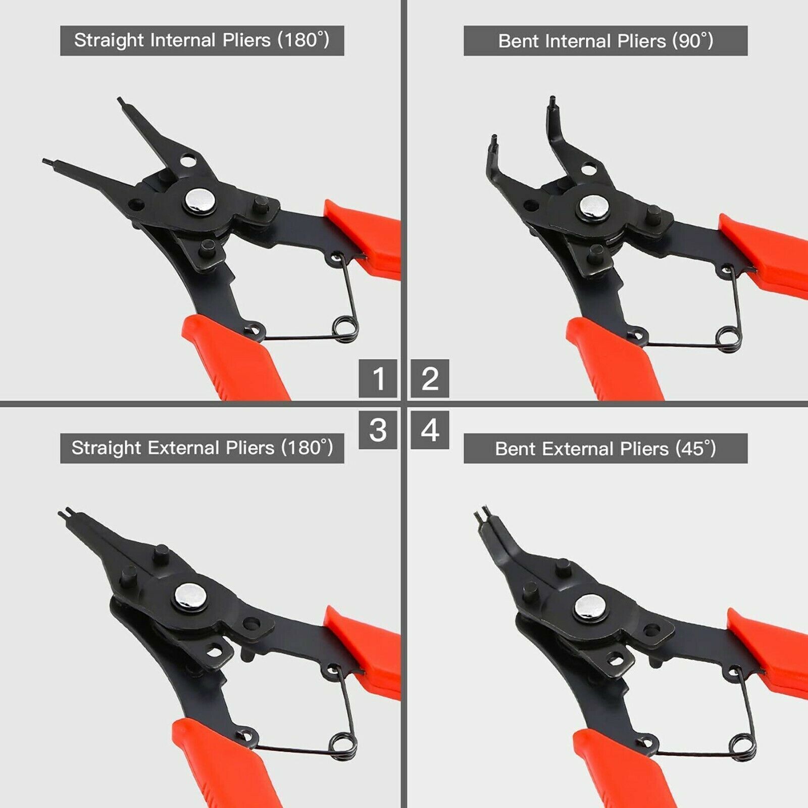 4 in 1 Snap Ring Pliers Plier Set Circlip Combination Retaining Clip Heavy Duty