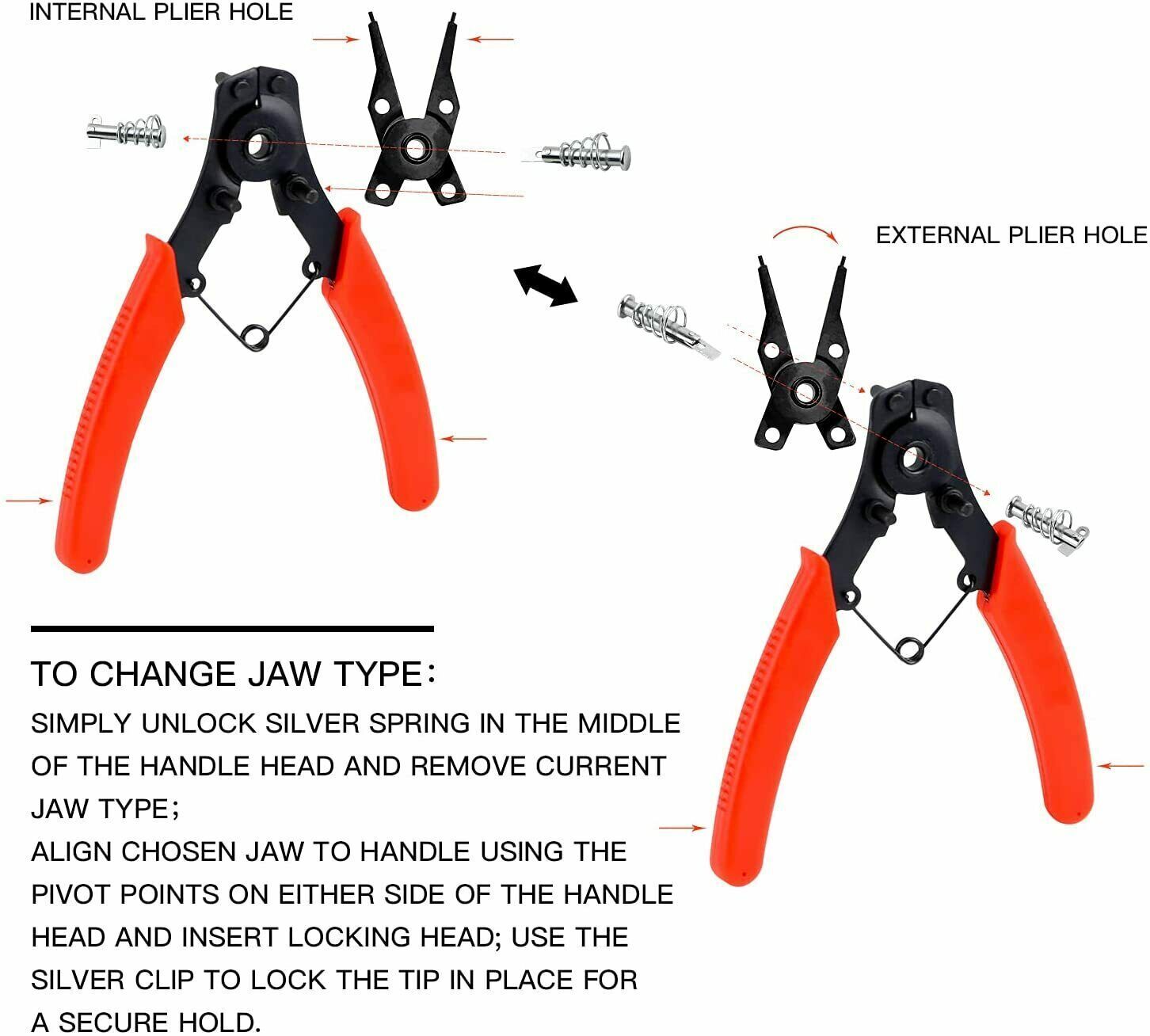 4 in 1 Snap Ring Pliers Plier Set Circlip Combination Retaining Clip Heavy Duty