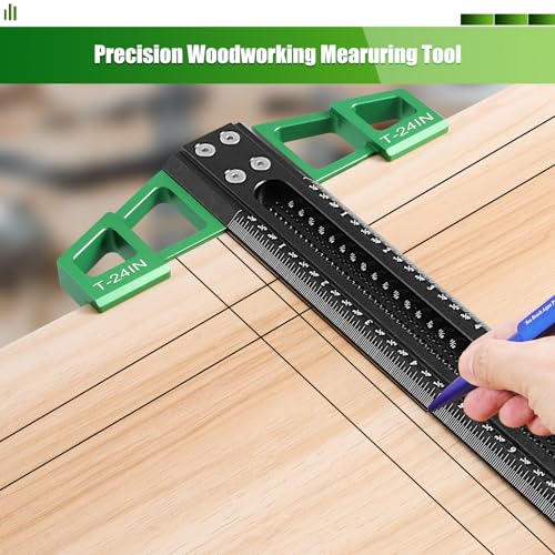 24 Inch Aluminum Woodworking T-Square Ruler for Carpentry