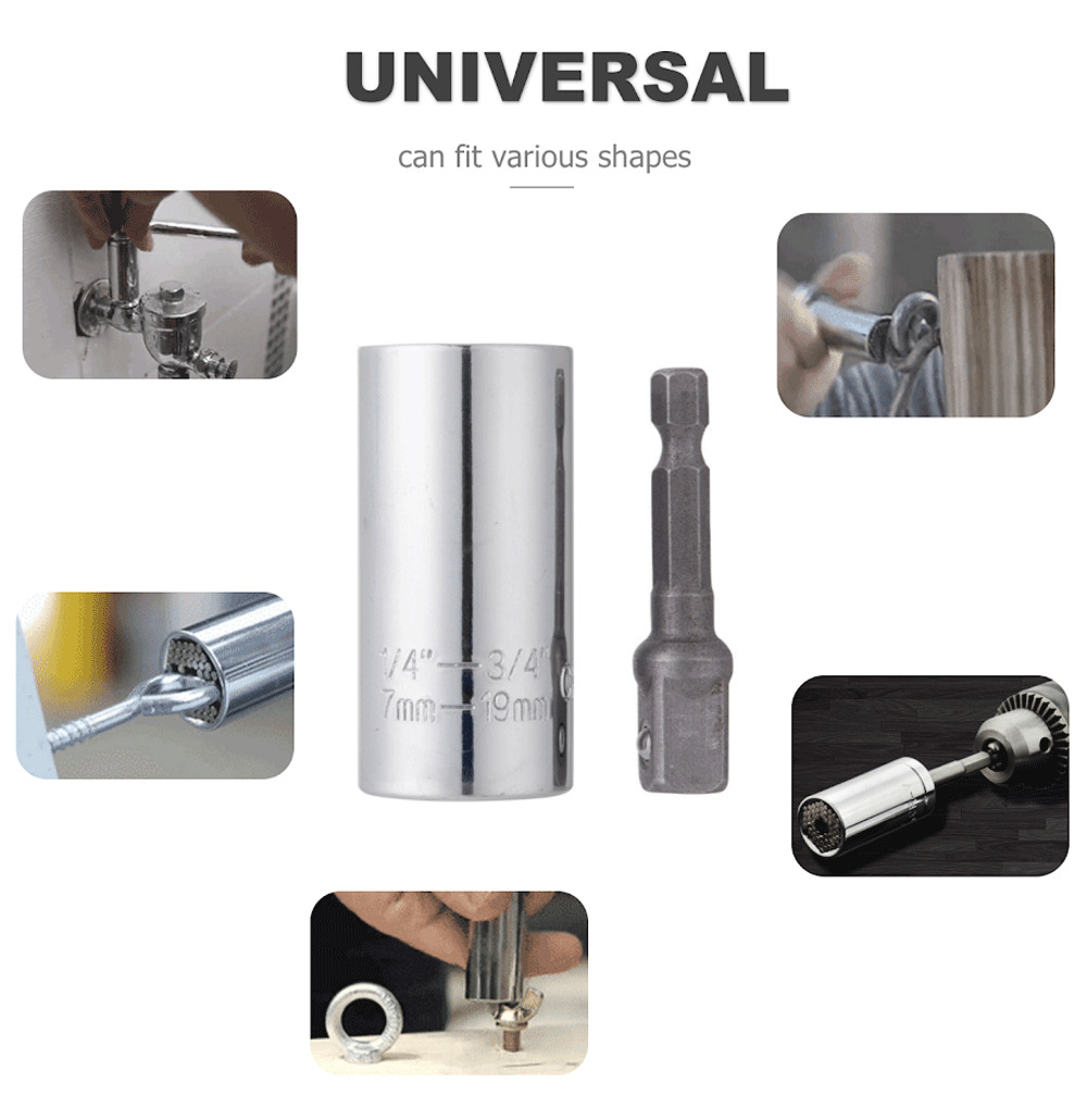 Universal Socket Wrench Alligator Grip Magical Multi Tool All in One Adapter NEW