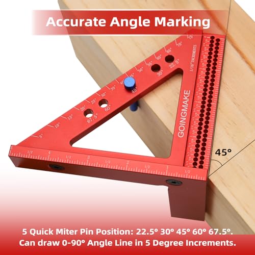 Carpenter Square Hole Scribing Ruler Woodworking Measuring Tool