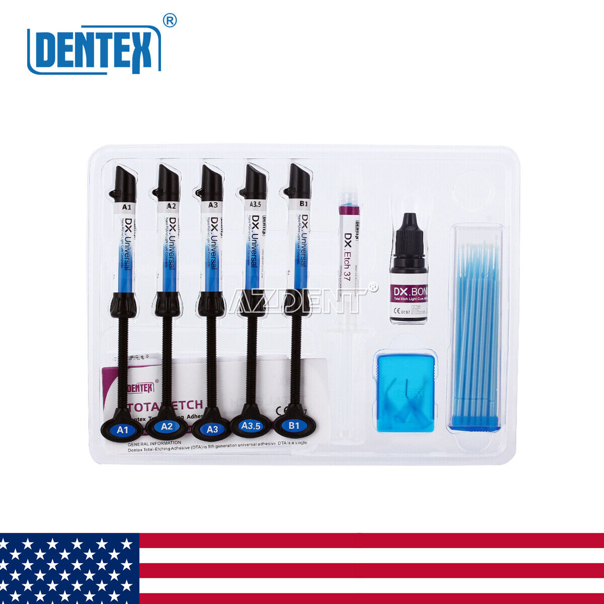  DENTEX Universal Dental Light Cure Composite Resin Kit A1 A2 A3 A3.5 B1