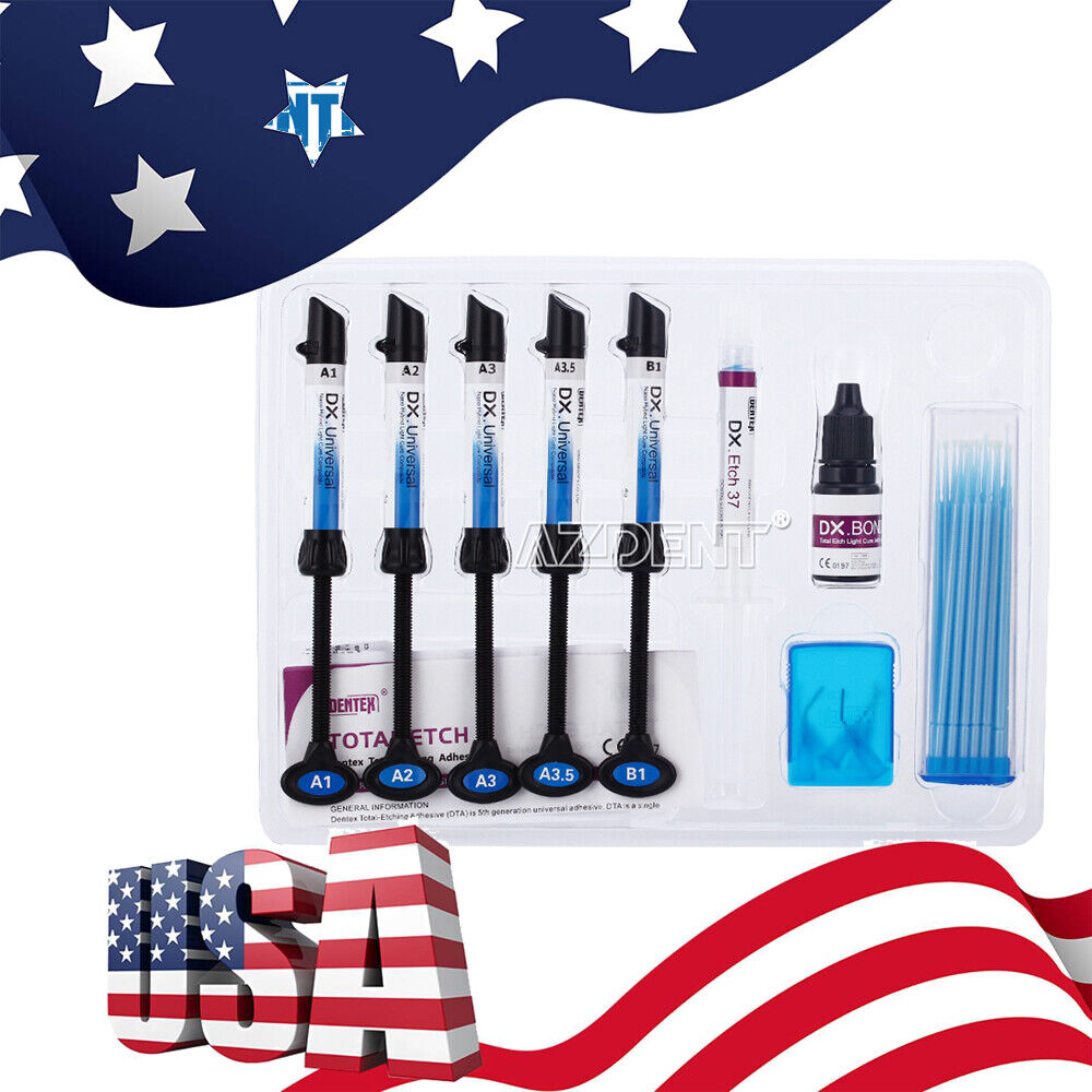  DENTEX Universal Dental Light Cure Composite Resin Kit A1 A2 A3 A3.5 B1