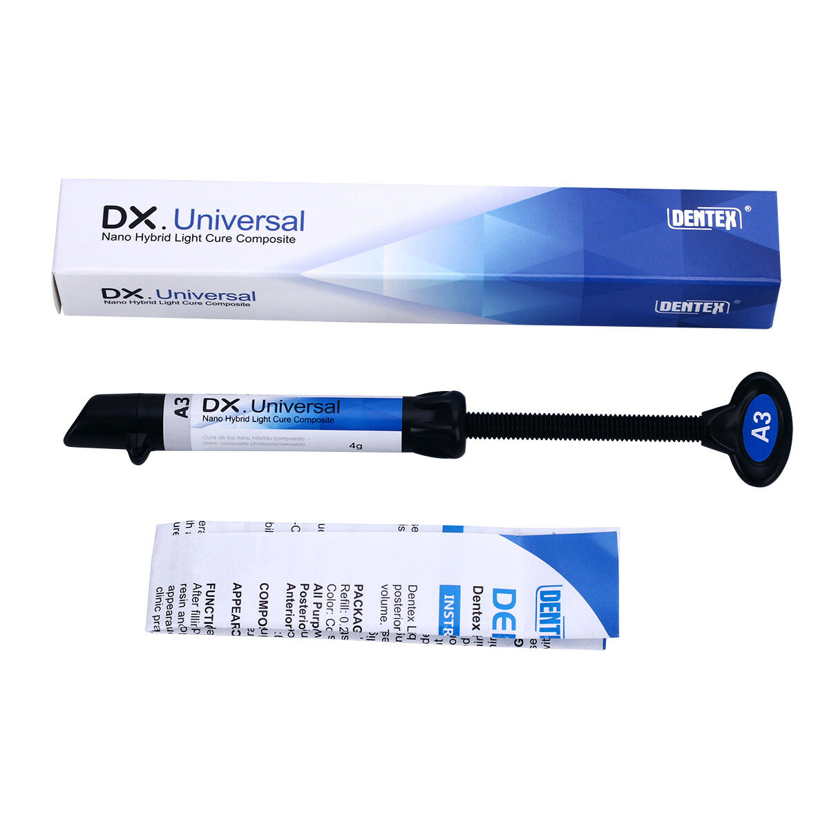 DENTEX Universal Dental Light Cure Hybrid Composite Resin A1/A2/A3/A3.5/B1