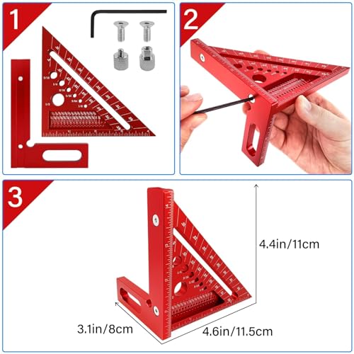 TOURACE Multi Angle Measuring Square Carpenter Ruler
