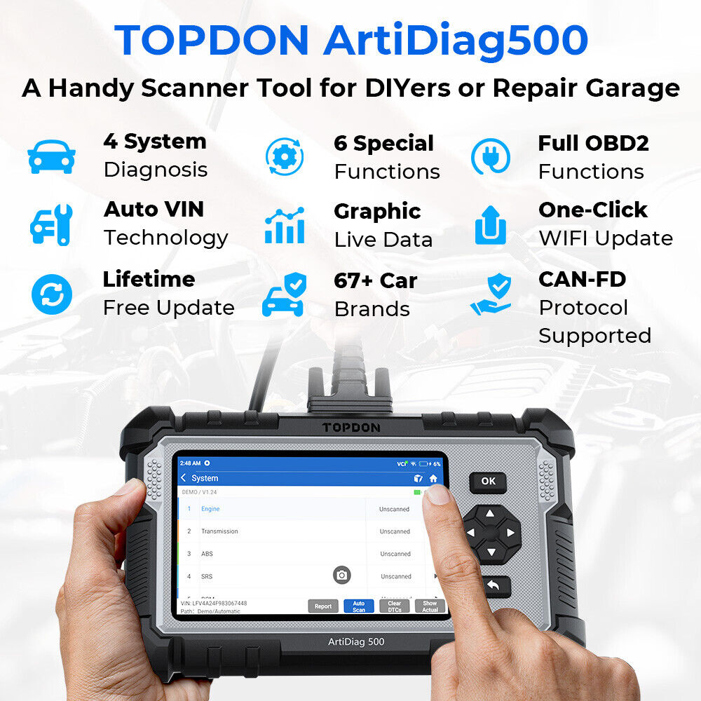 Check Engine OBD2 Scanner Transmission ABS SRS Code Reader Diagnostic Scan Tool