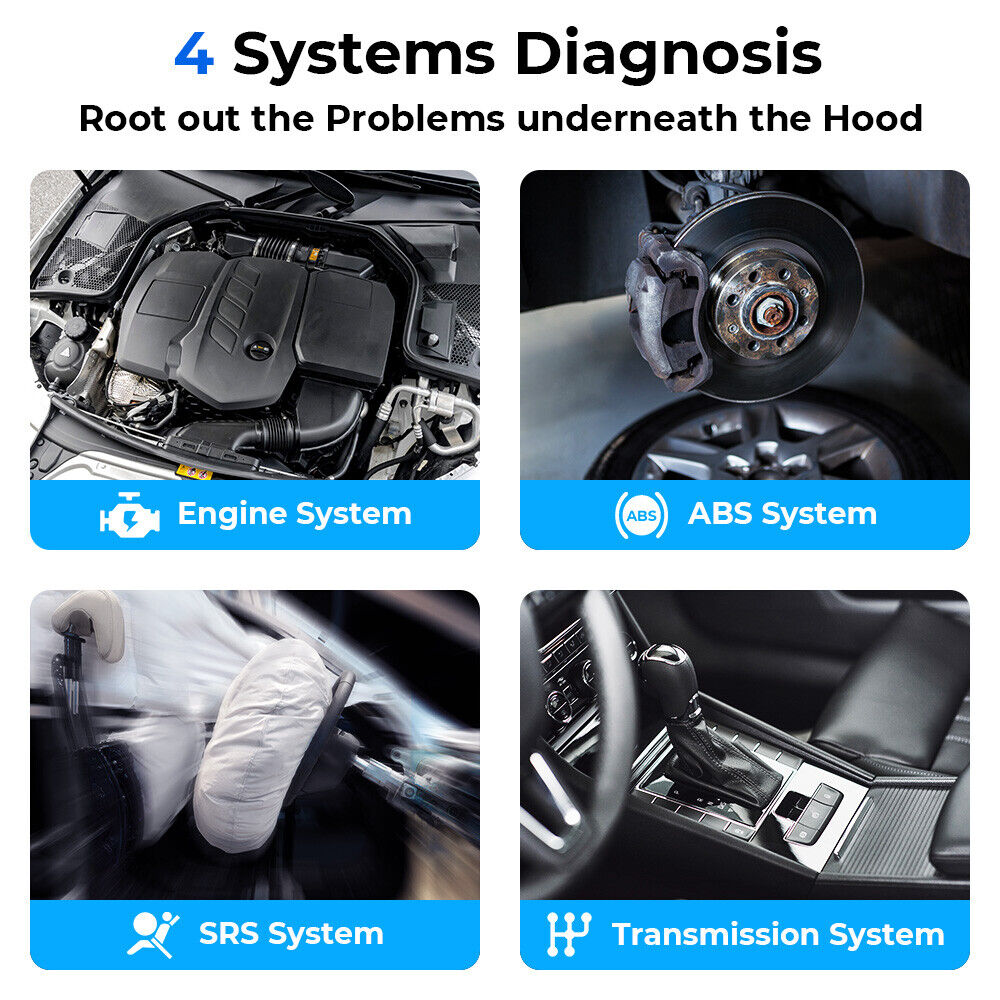 Check Engine OBD2 Scanner Transmission ABS SRS Code Reader Diagnostic Scan Tool