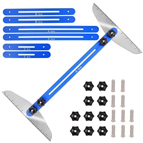 Stair Tread Template Tool with Gauge Set and Jig
