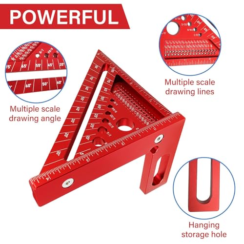 TOURACE Multi Angle Measuring Square Carpenter Ruler