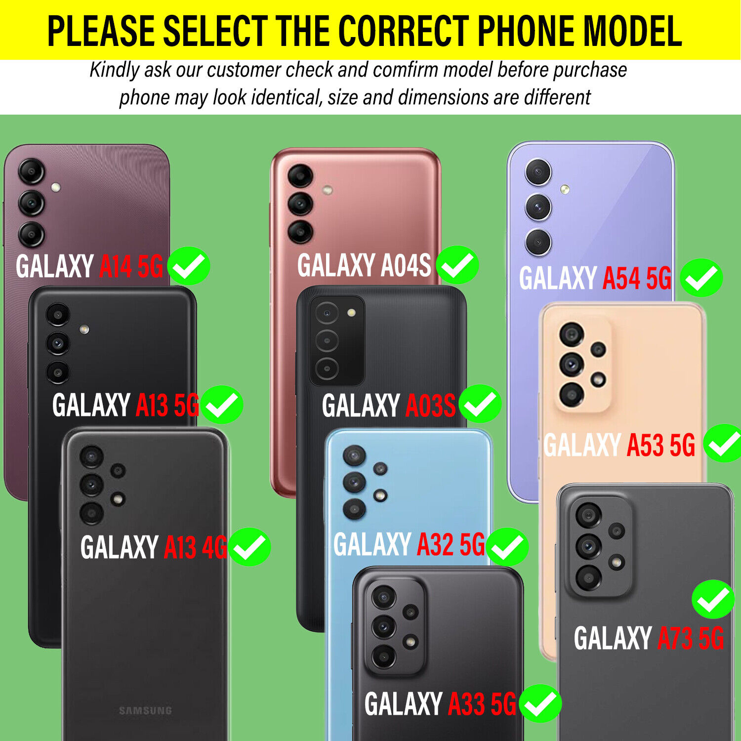 For Samsung Galaxy A15 A14 5G A54 A03S A13 A32 A33 A53 A73 Phone Case + Screen