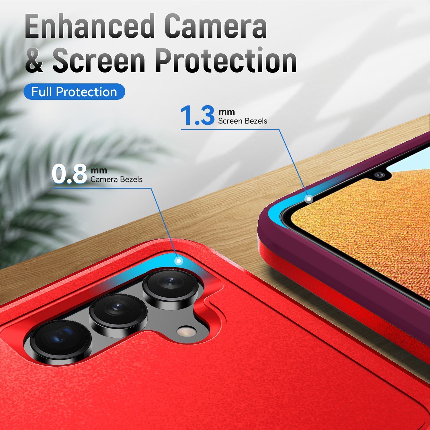 For Samsung Galaxy A15 A14 5G A54 A03S A13 A32 A33 A53 A73 Phone Case + Screen