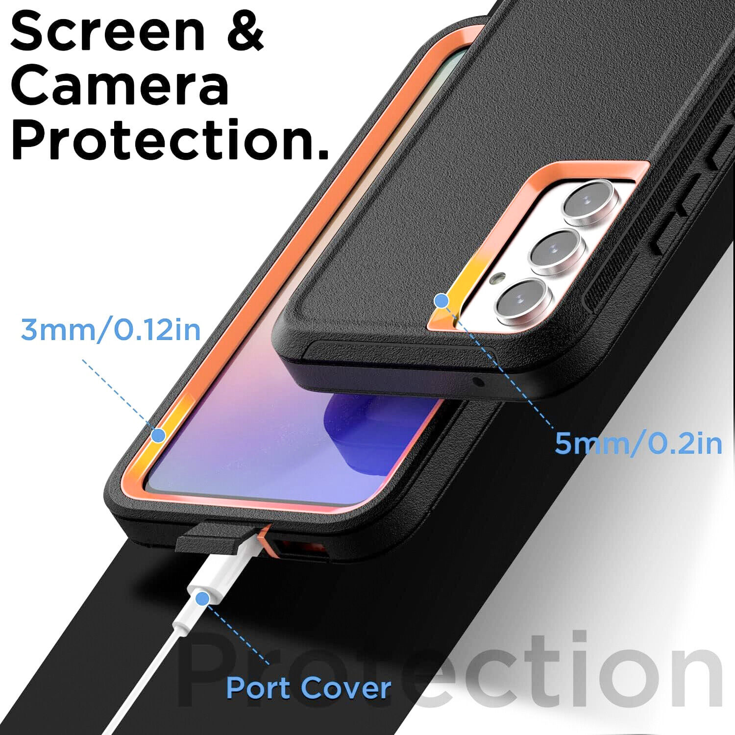 For Samsung Galaxy A15 5G A14 A54 A03S A13 A32 A21 A12 Case Phone Cover + Screen