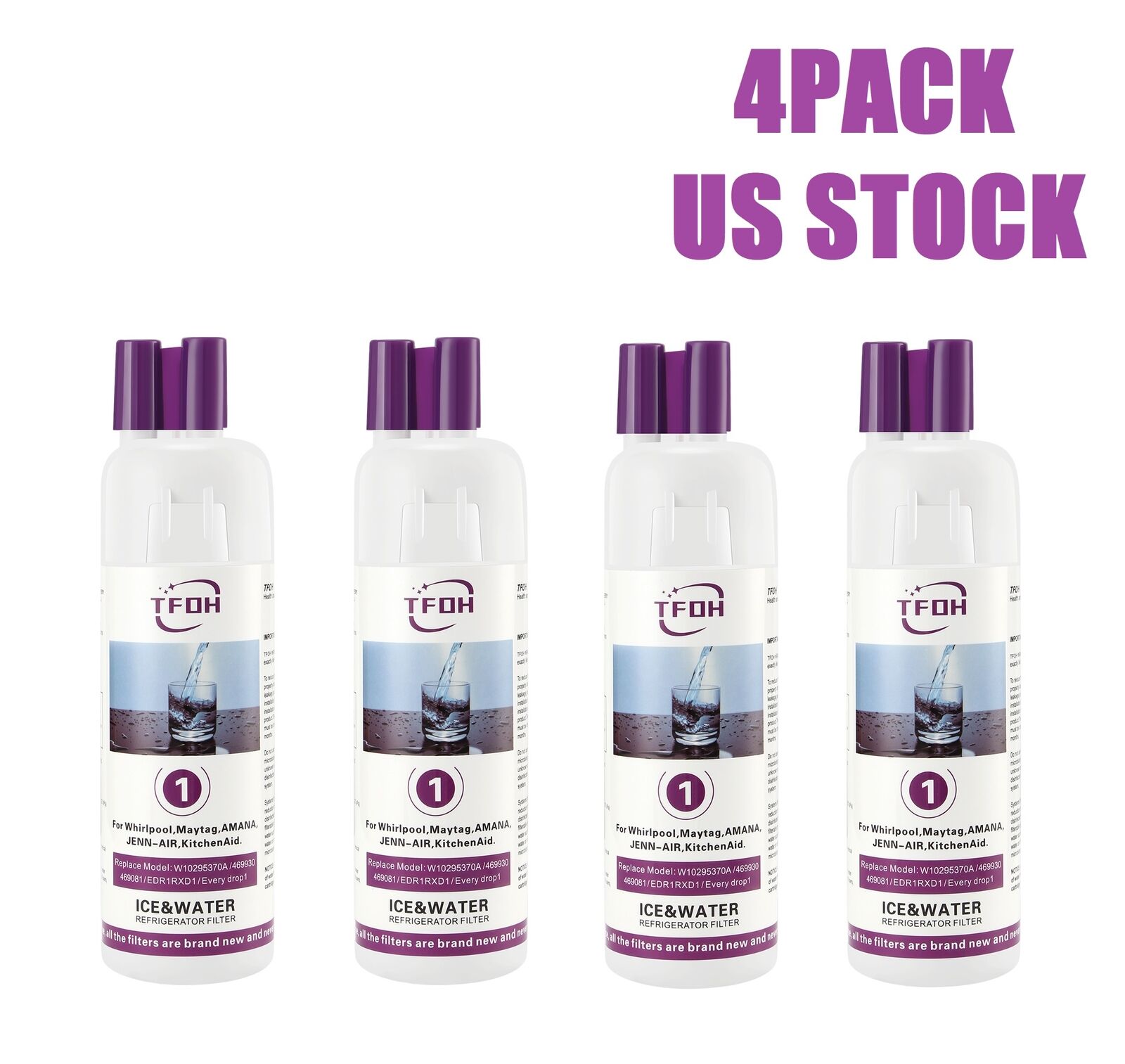 Refriger²ator Ice Replacement For W10295²370A EDR1²RXD1 Filter 1 9081 （4PACK）