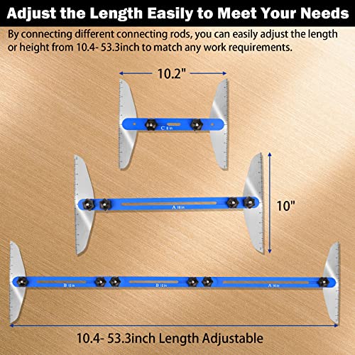 Stair Tread Template Tool with Gauge Set and Jig