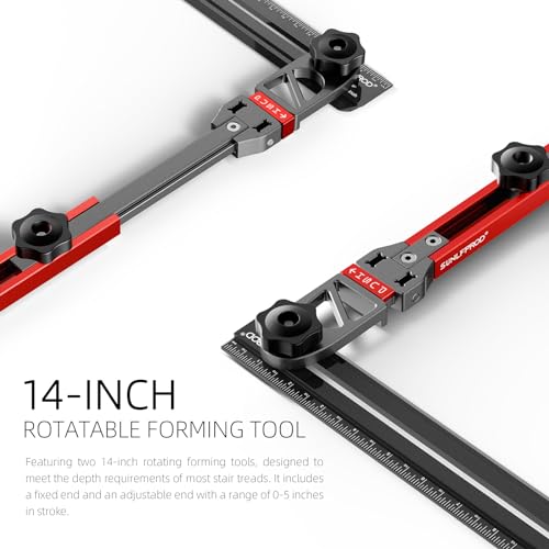 SUNLFPROD Stair Tread Template Tool - Red-Gray